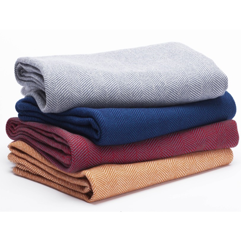 herringbone woolen blankets exporter